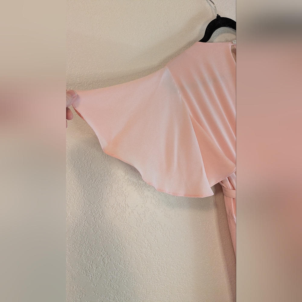 Sarah Luton Pink Ruffle Dress With Tie Belt - Picture 12 of 14